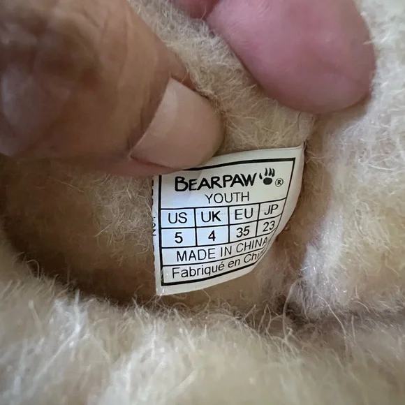 BearPaw Tan Suede Slippers with Rhinestones - Picture 4 of 5